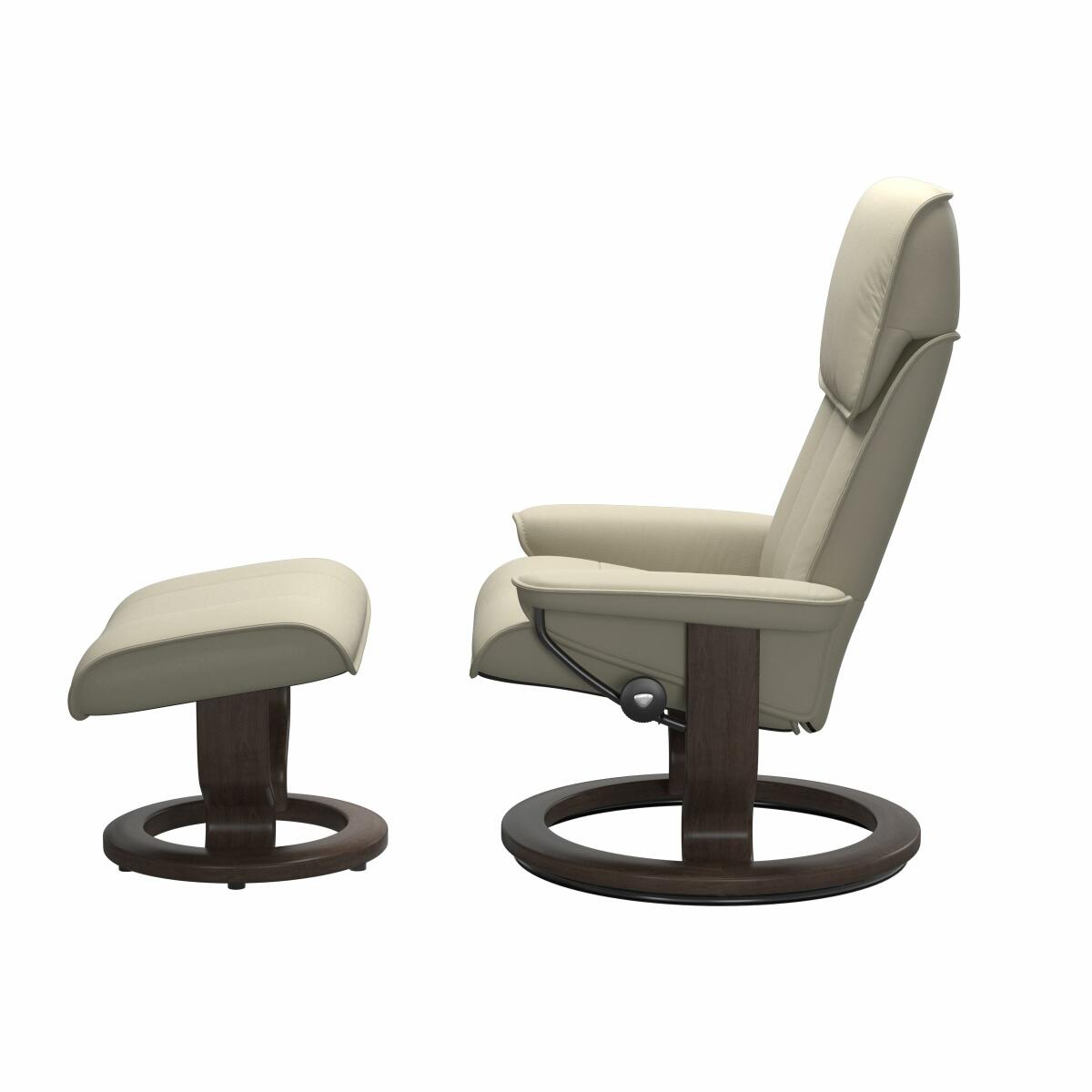 Stressless® Admiral (L) Classic Base Recliner with Ottoman Recliners Stressless 5