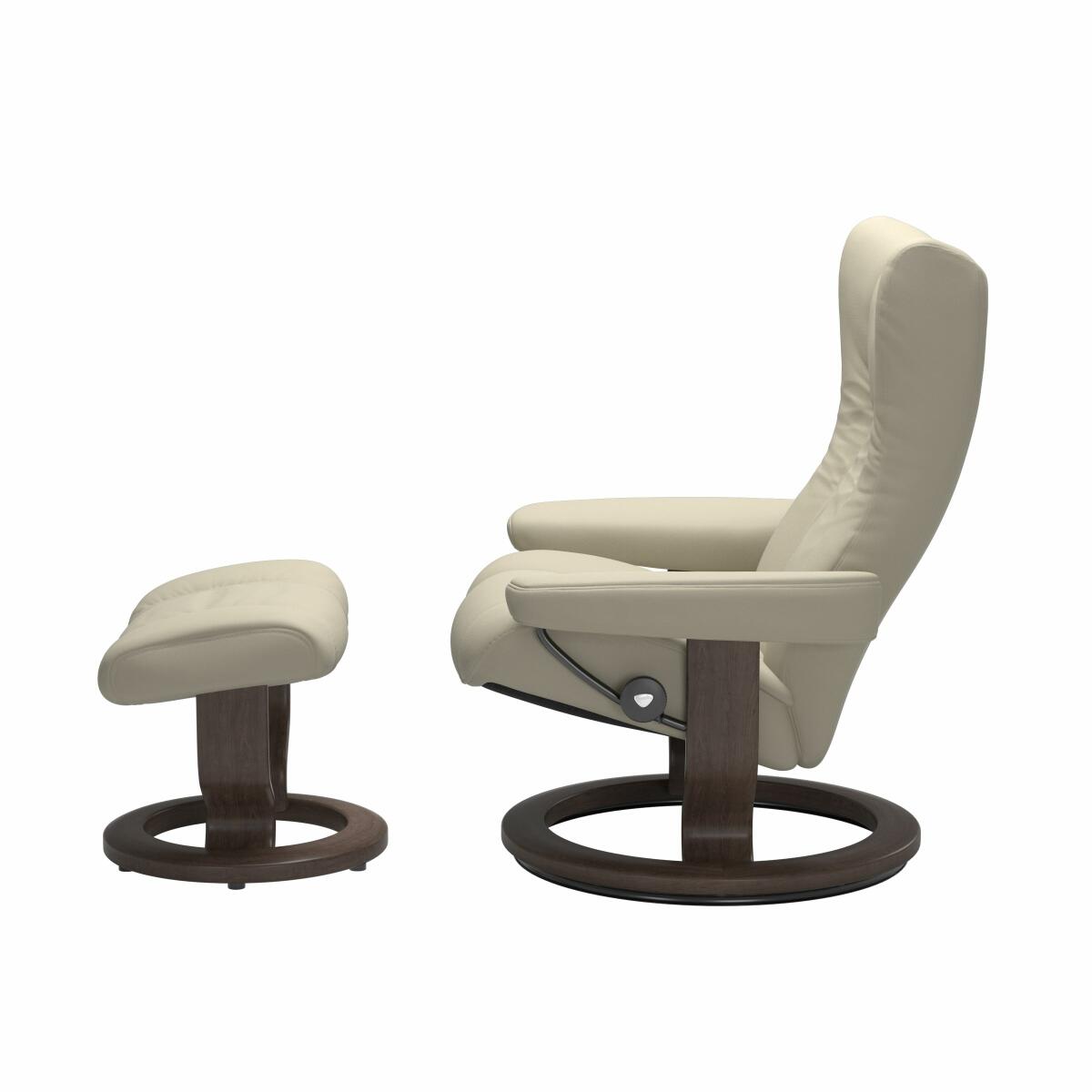 Stressless® Wing (M) Classic Base Recliner with Ottoman Recliners Stressless 5