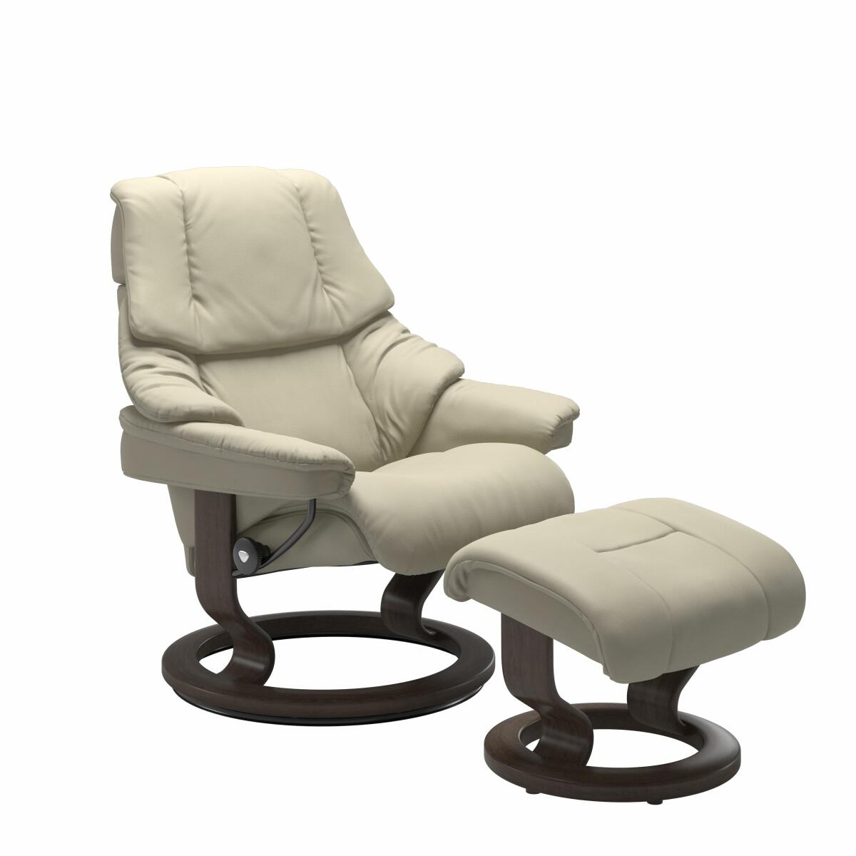 Stressless® Reno (L) Classic Base Recliner with Ottoman Recliners Stressless 4