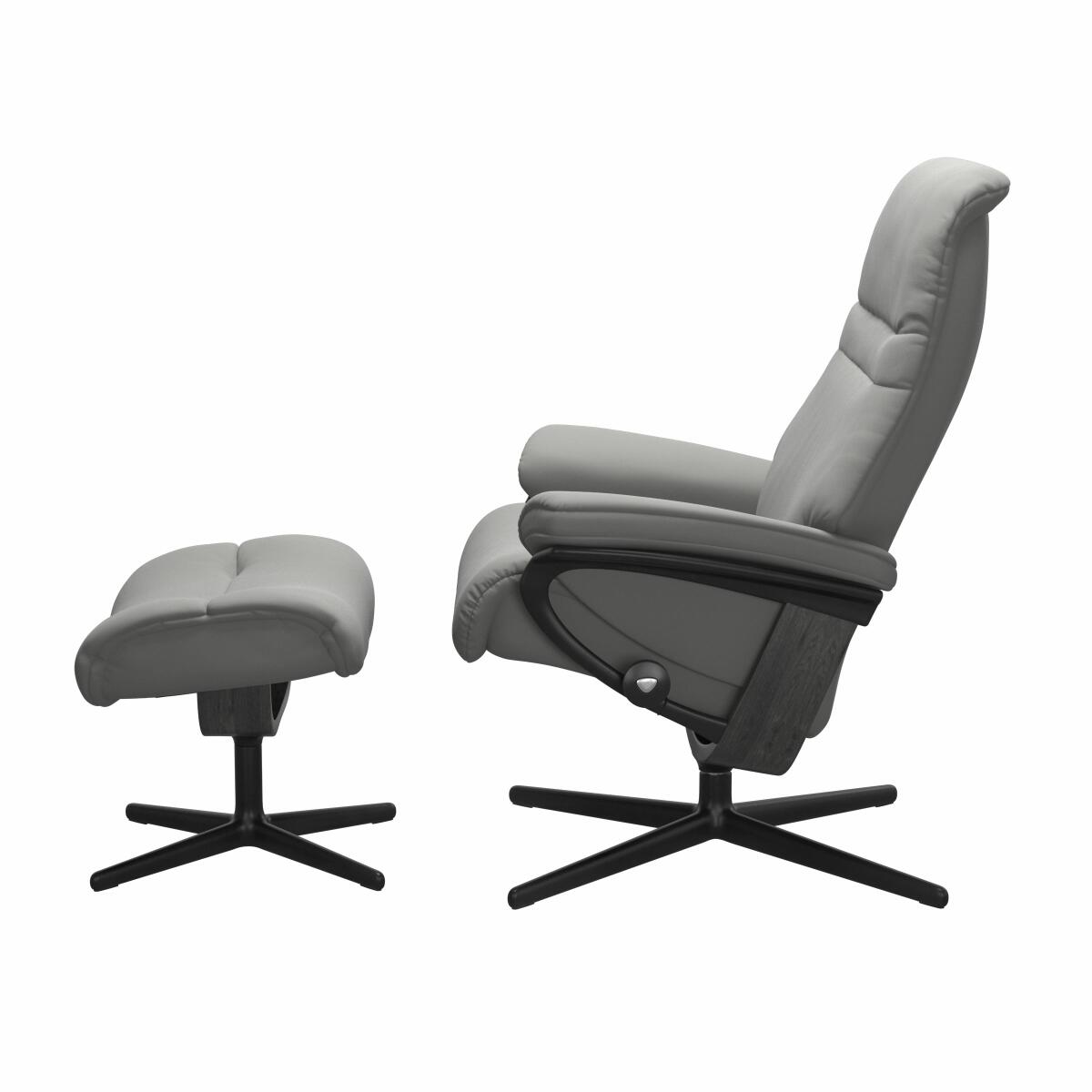 Stressless® Sunrise (M) Cross Chair with Ottoman Recliners Stressless 5