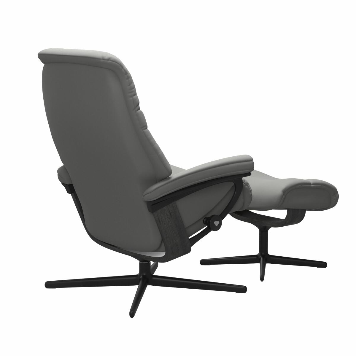 Stressless® Sunrise (M) Cross Chair with Ottoman Recliners Stressless 7