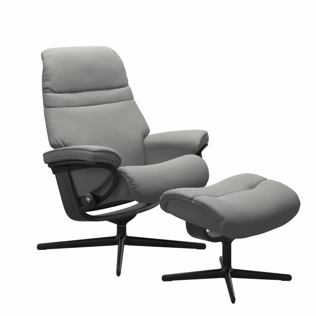 Stressless® Sunrise (M) Cross Chair with Ottoman Recliners Stressless 4
