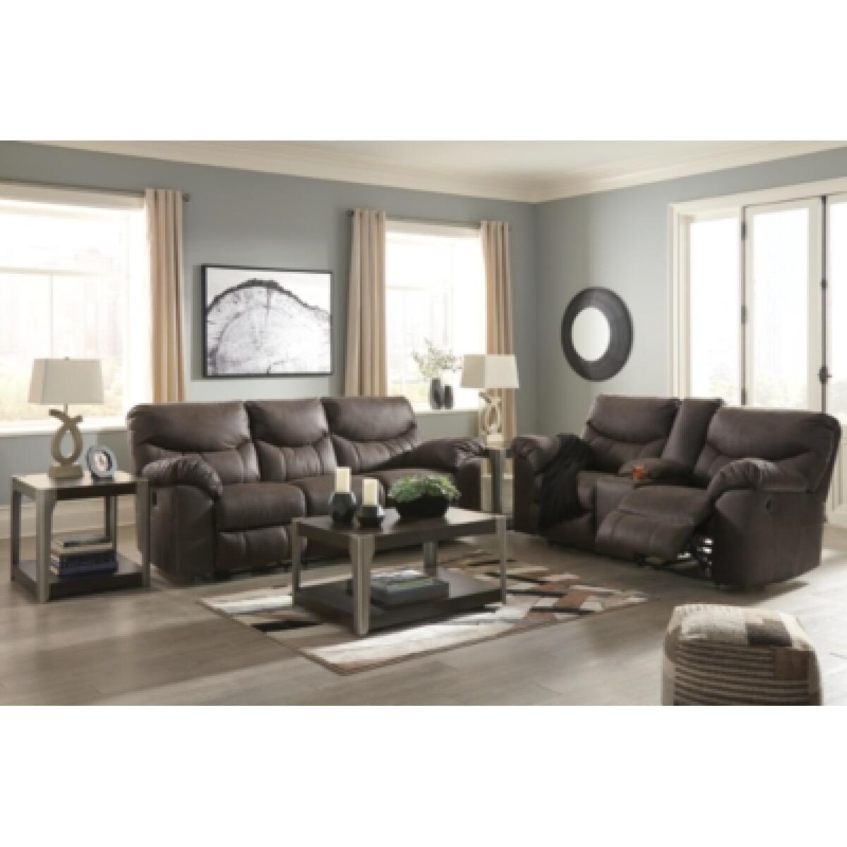 Boxberg Reclining Loveseat with Console Outlet Loveseats 7