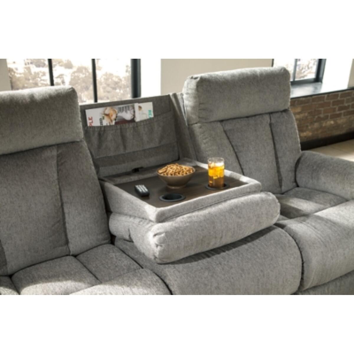 Mitchiner Reclining Sofa with Drop Down Table Outlet Sofas 7