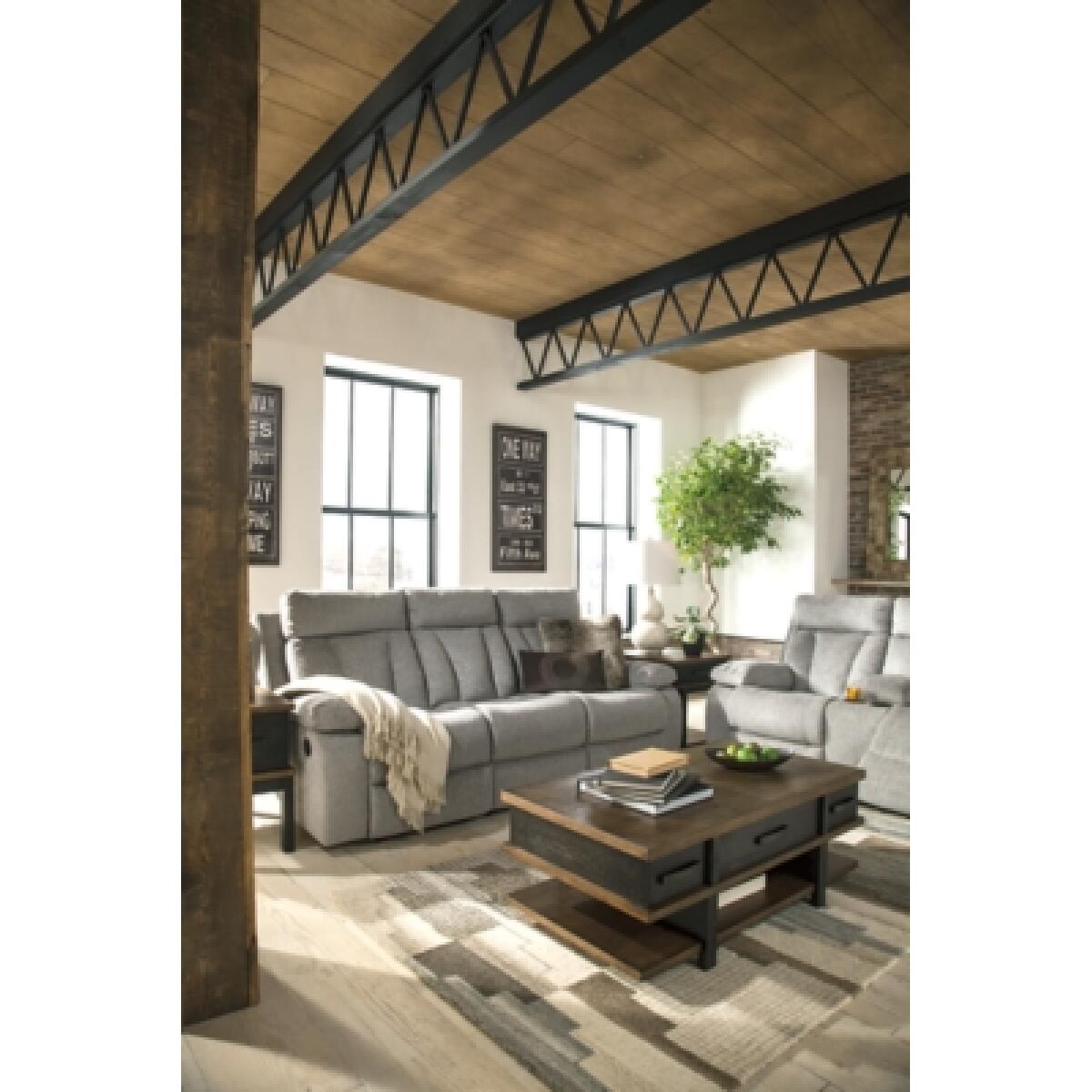 Mitchiner Reclining Sofa with Drop Down Table Outlet Sofas 11