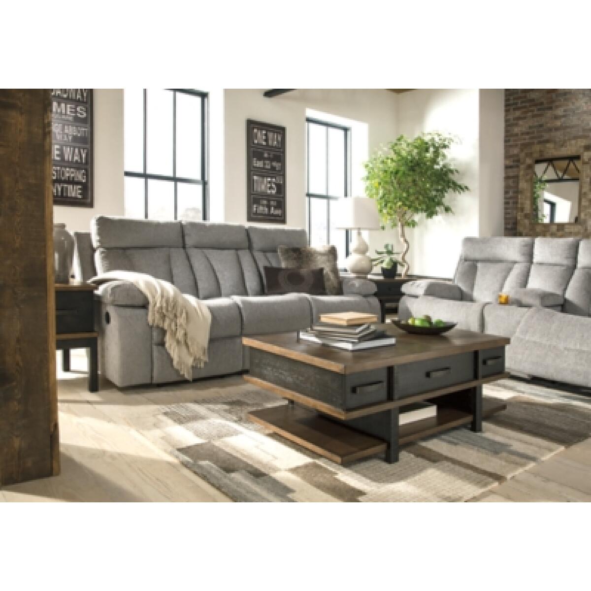 Mitchiner Reclining Sofa with Drop Down Table Outlet Sofas 12