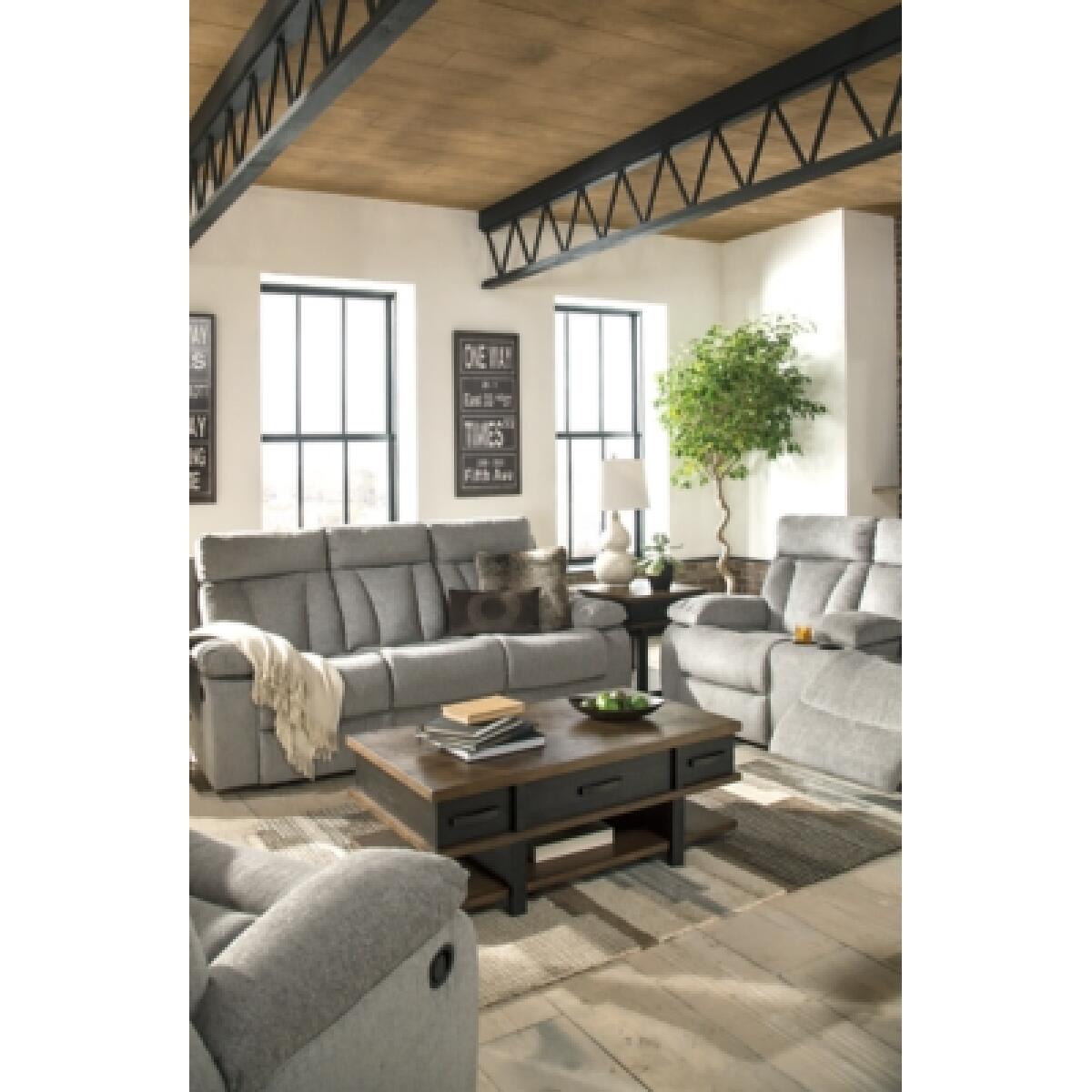 Mitchiner Reclining Sofa with Drop Down Table Outlet Sofas 14