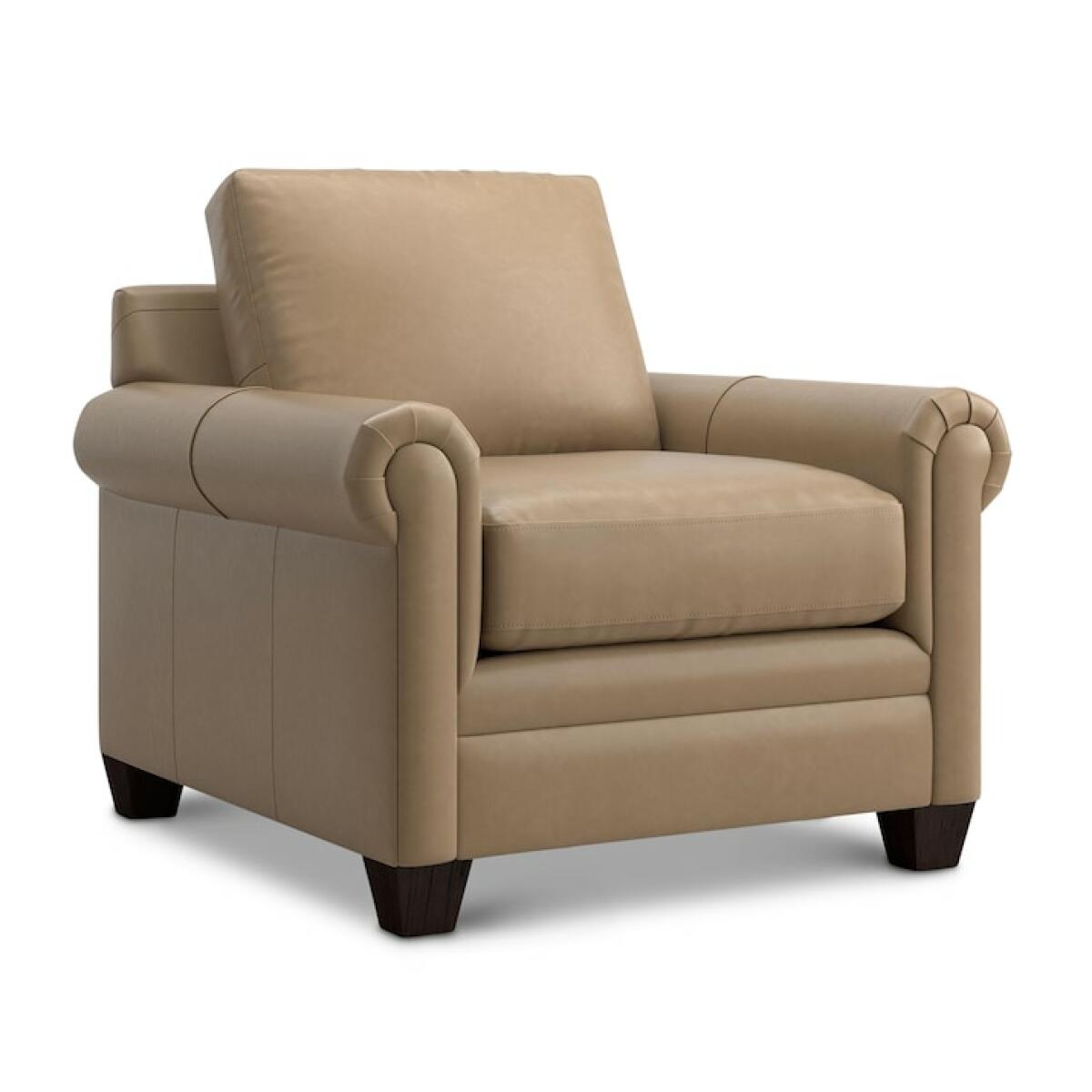 Carolina Leather Panel Arm Chair Chairs Bassett Furniture 4