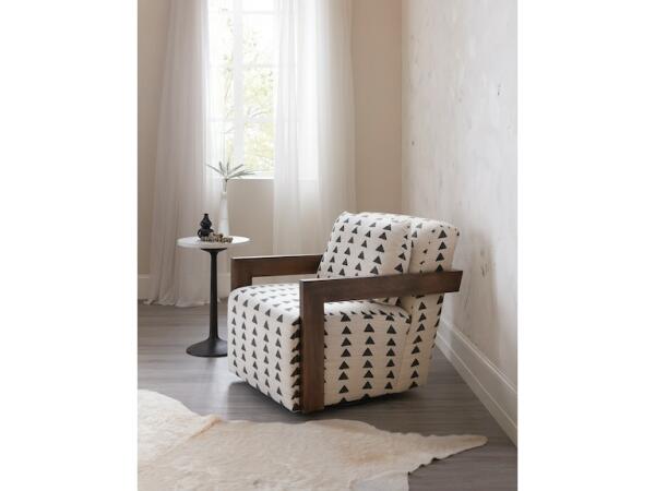 Cabell Exposed Wood Swivel Chair Chairs Customizable 11