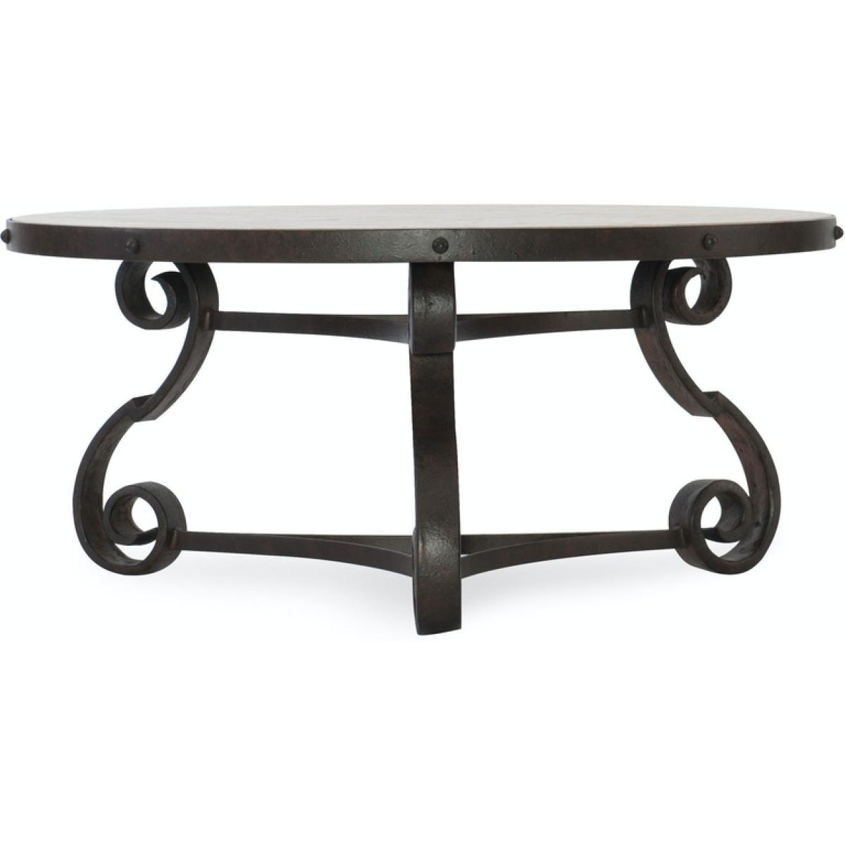 Hill Country Luckenbach Round Cocktail Table Cocktail & Coffee Tables Hooker Furniture 4