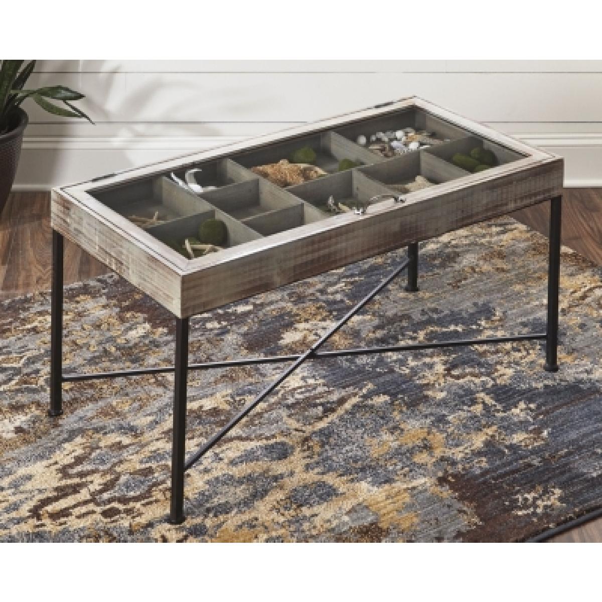 Shellmond Coffee Table with Display Case Outlet Home Decor 6