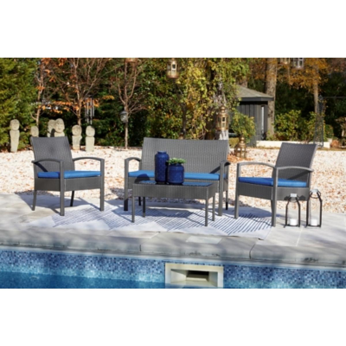 Alina Outdoor Love/Chairs/Table Set (Set of 4) Outlet Outdoor 6