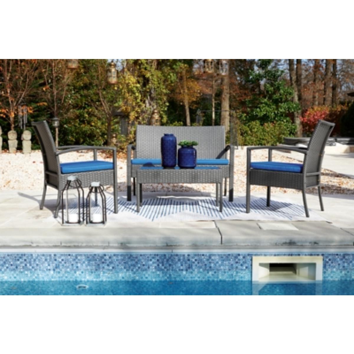 Alina Outdoor Love/Chairs/Table Set (Set of 4) Outlet Outdoor 20