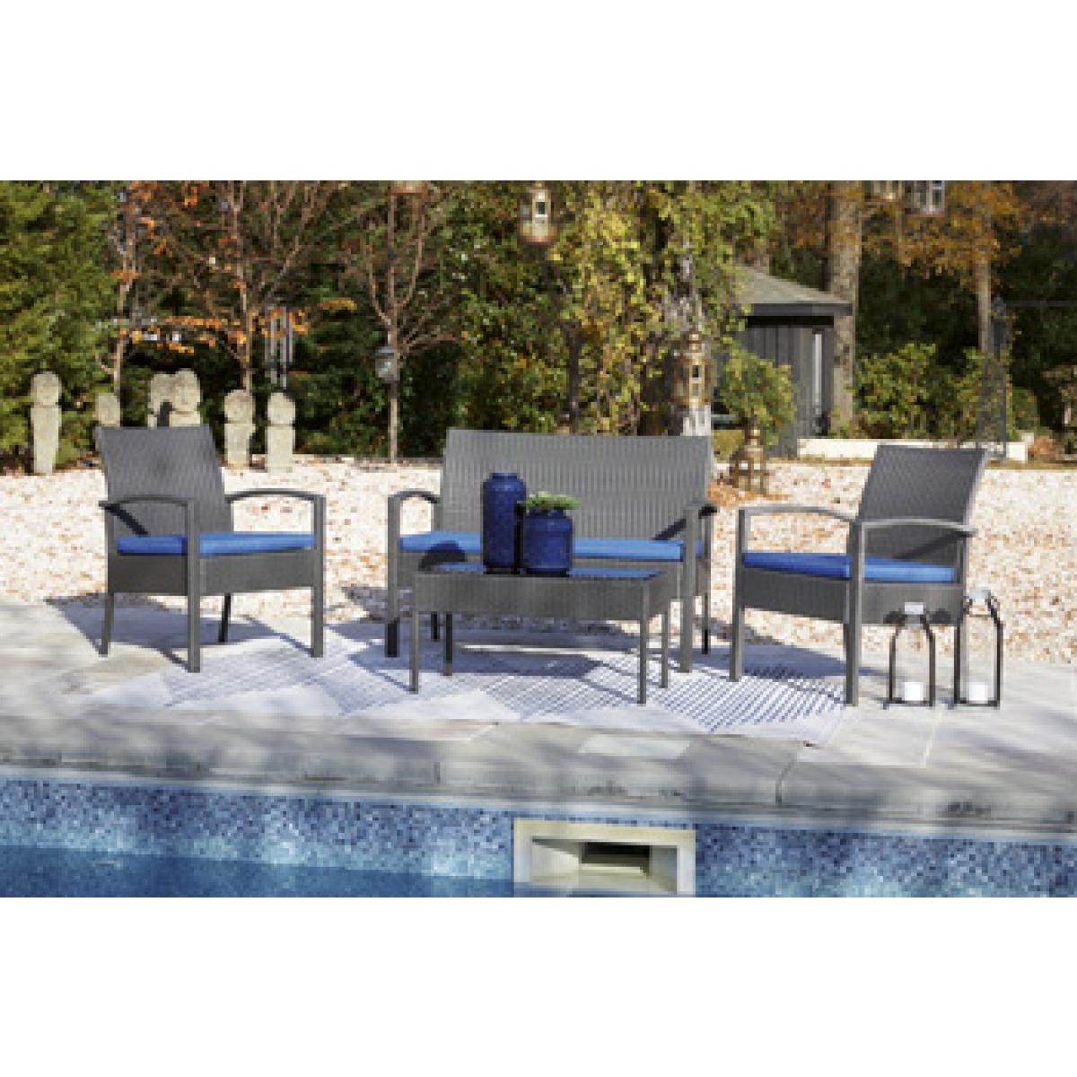 Alina Outdoor Love/Chairs/Table Set (Set of 4) Outlet Outdoor 4