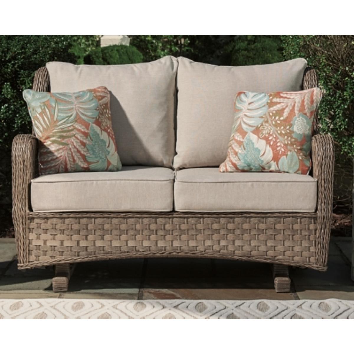 Clear Ridge Glider Loveseat with Cushion Outlet Outdoor 6