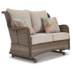 Clear Ridge Glider Loveseat with Cushion Outlet Outdoor 16