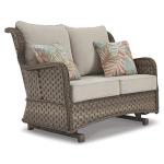 Clear Ridge Glider Loveseat with Cushion Outlet Outdoor 15