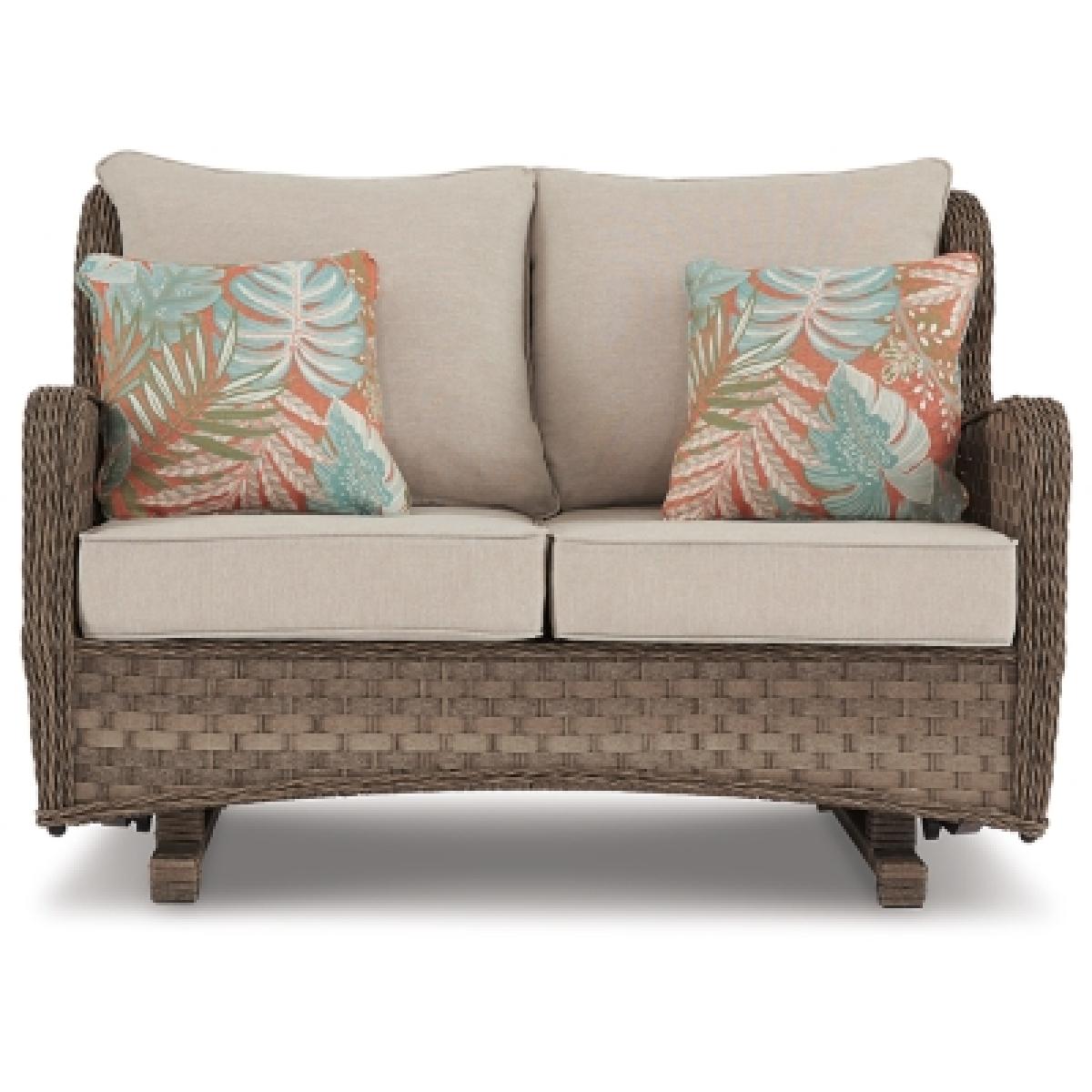 Clear Ridge Glider Loveseat with Cushion Outlet Outdoor 8