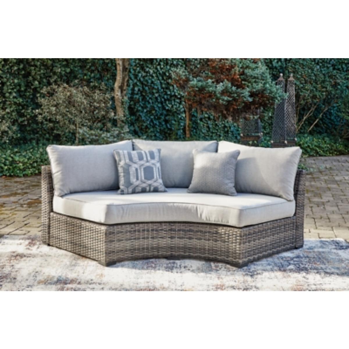 Harbor Court Curved Loveseat with Cushion Outlet Outdoor 6