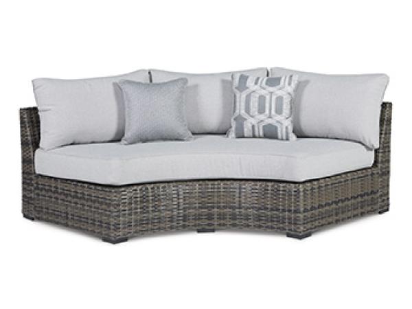 Harbor Court Curved Loveseat with Cushion Outlet Outdoor