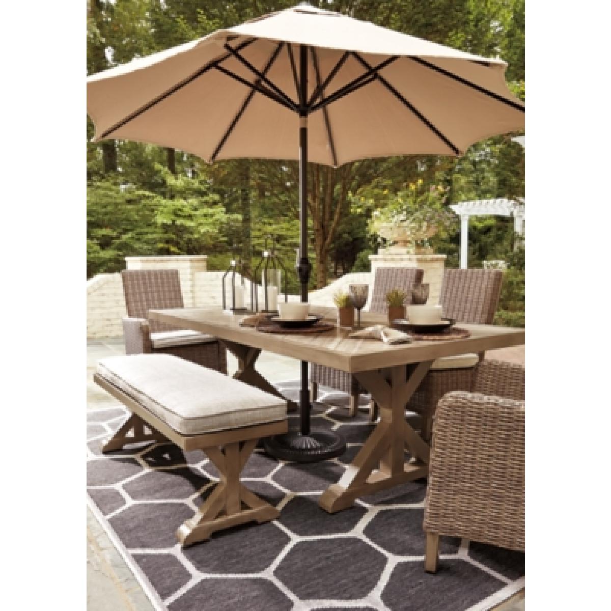 Beachcroft Dining Table with Umbrella Option Outlet Outdoor 10