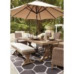 Beachcroft Dining Table with Umbrella Option Outlet Outdoor 19