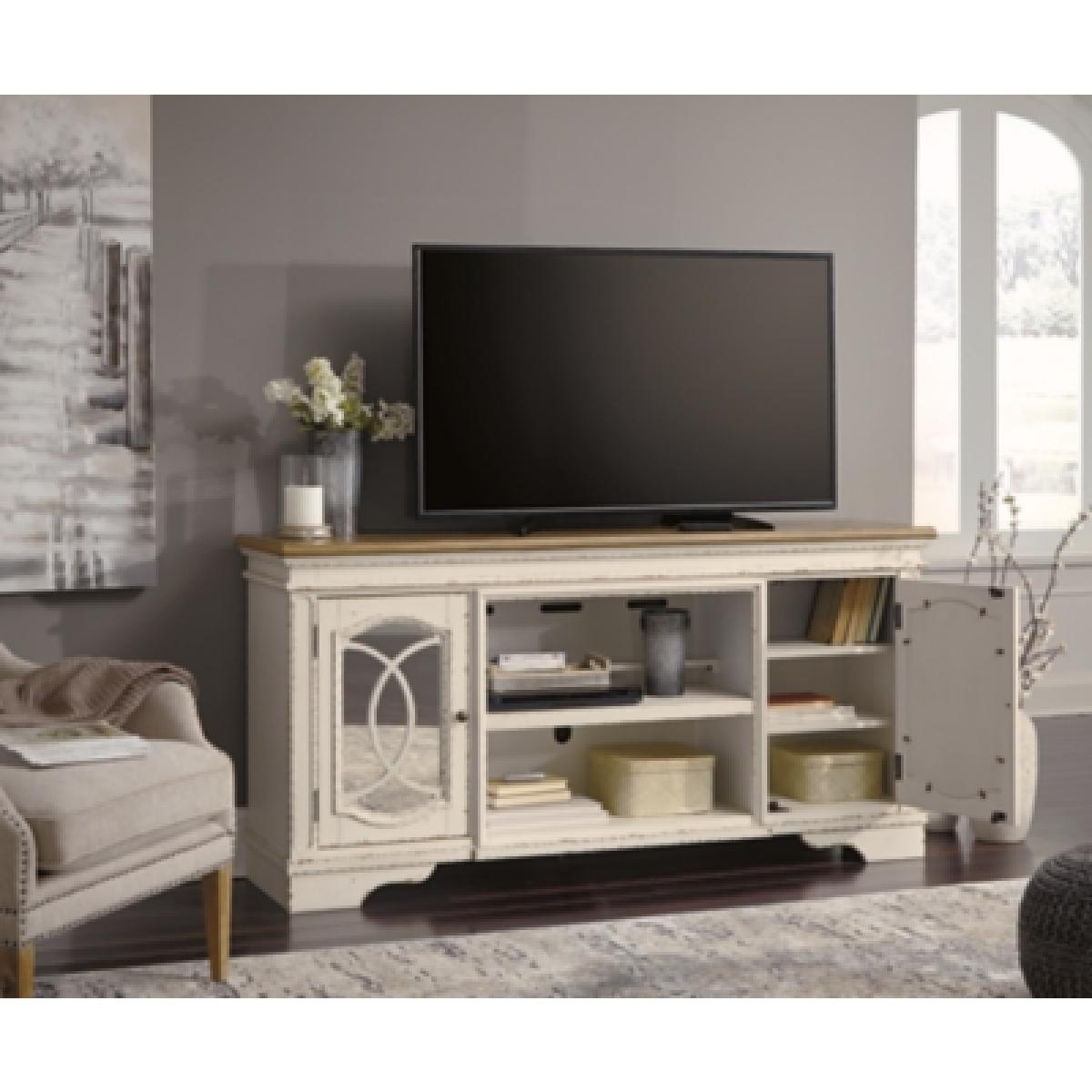 Realyn 74″ TV Stand Outlet Entertainment 12