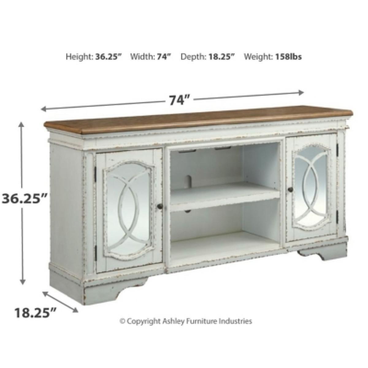 Realyn 74″ TV Stand Outlet Entertainment 8