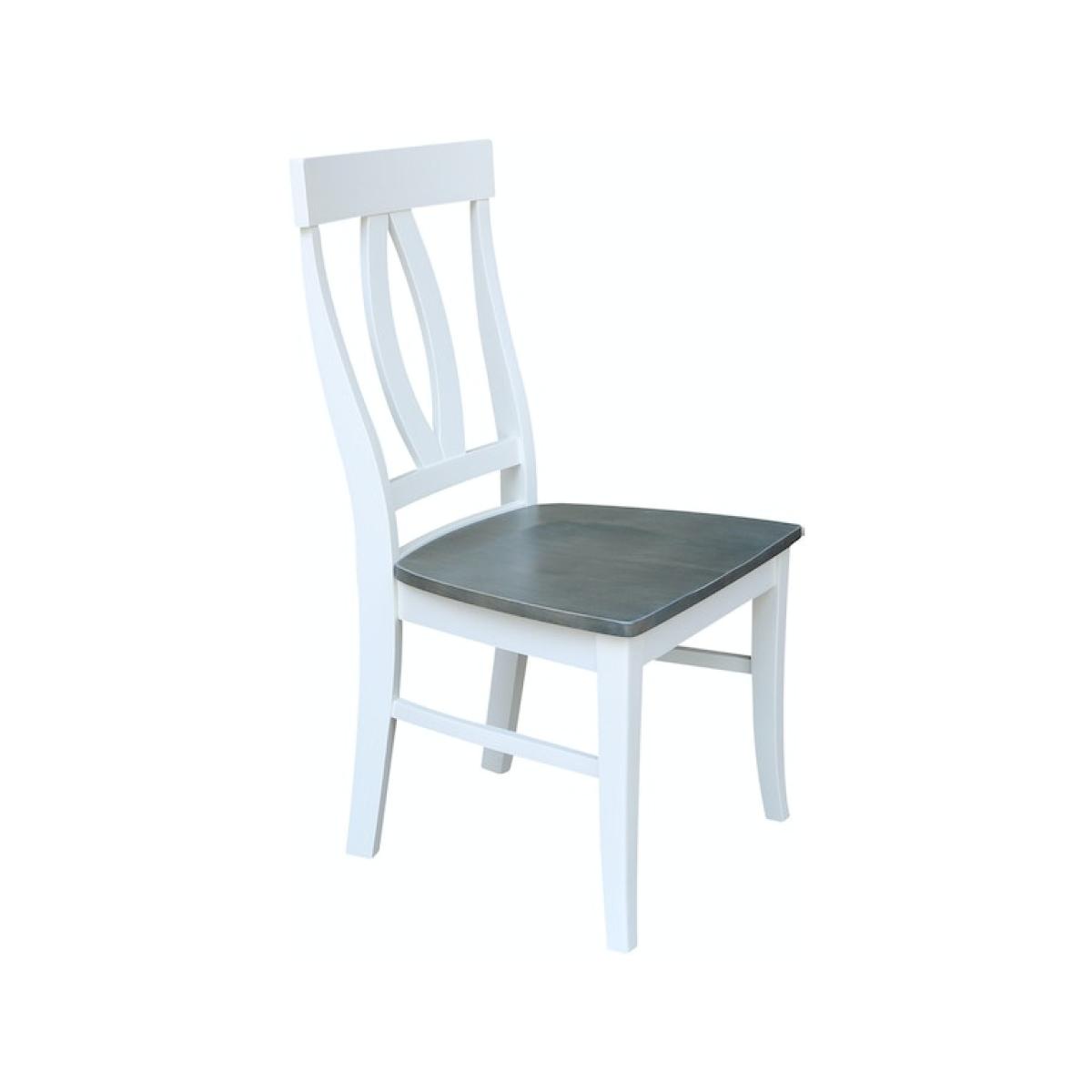 Verona Chair in Heather Gray & White Chairs & Benches John Thomas Furniture 4