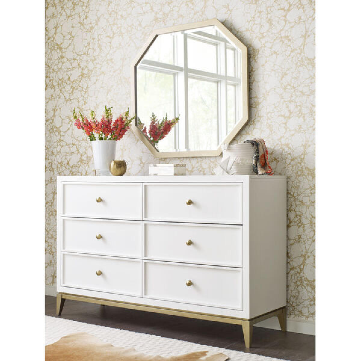 Chelsea by Rachael Ray in White with Gold Dressers Legacy Classic Furniture 5