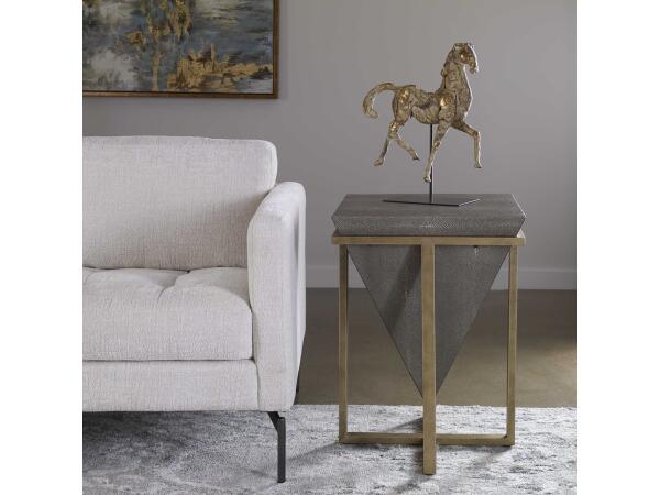 Bertrand Gray Faux Shagreen Accent Table End tables Uttermost