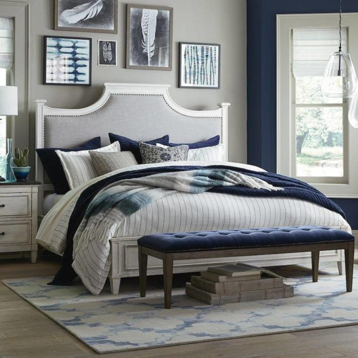 Bella Queen Upholstered Bed Beds Bassett Furniture 4