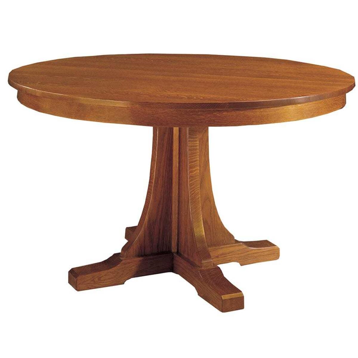 Mission Round Pedestal Oak Dining Table Dining Tables Stickley Furniture 4