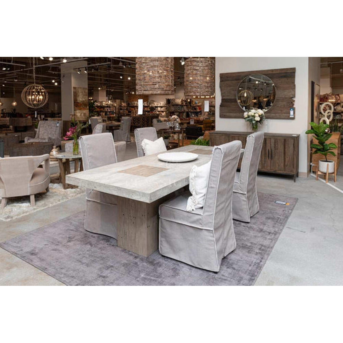 Phoenix 94″ Dining Table in Reclaimed Pine & Concrete Laminate Dining Tables Classic Home 7