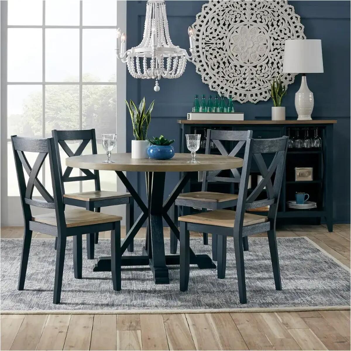 Lakeshore Single Pedestal Table- Navy Dining Sets Liberty Furniture 5