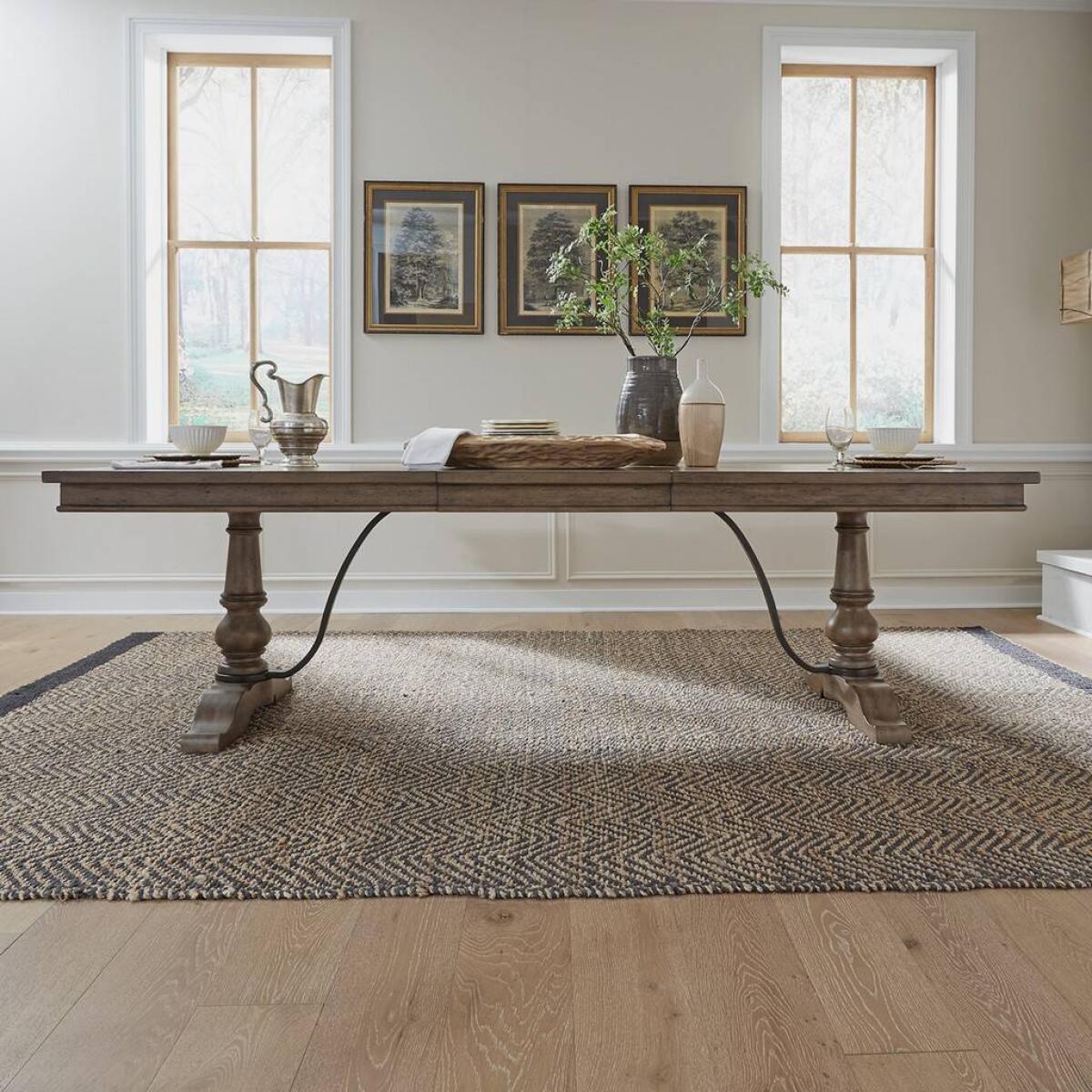 Americana Farmhouse Trestle Table Base Dining Tables Liberty Furniture 4