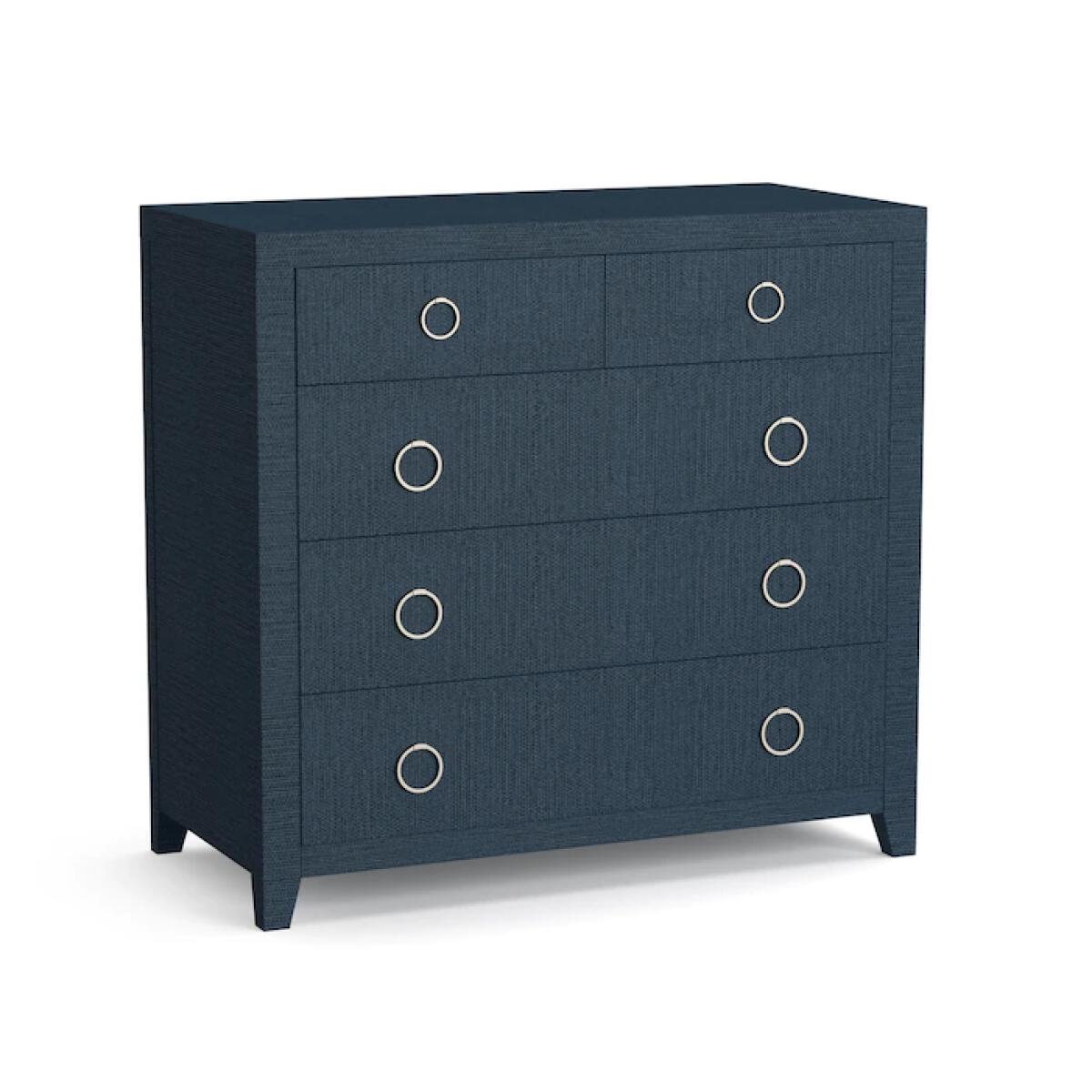 Ventura 5 Drawer Chest Pacific Blue Chests Bassett Furniture 4