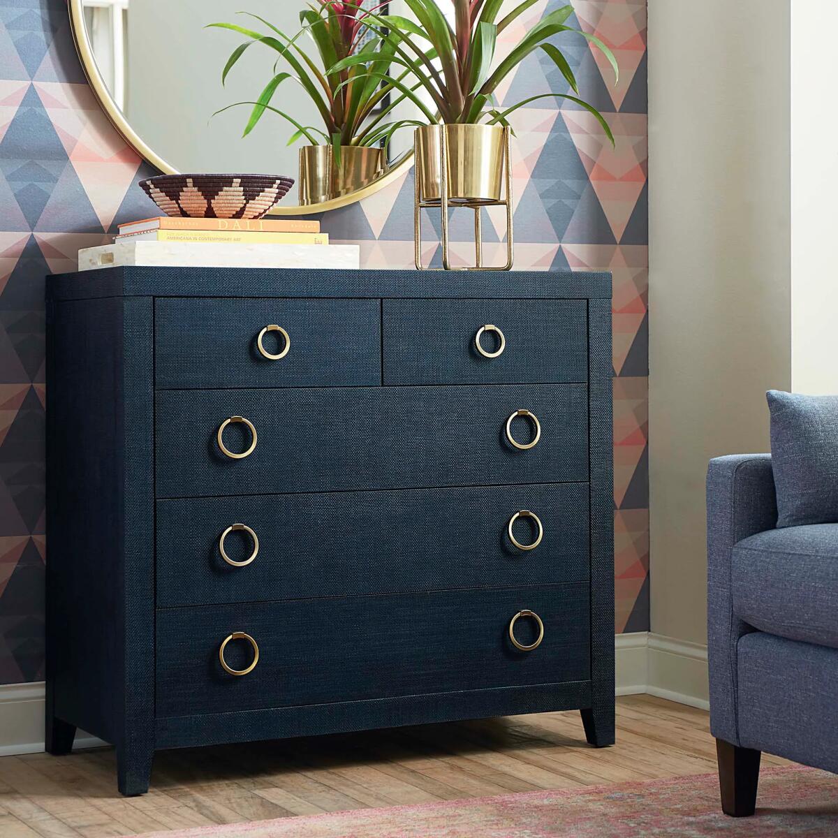 Ventura 5 Drawer Chest Pacific Blue Chests Bassett Furniture 5