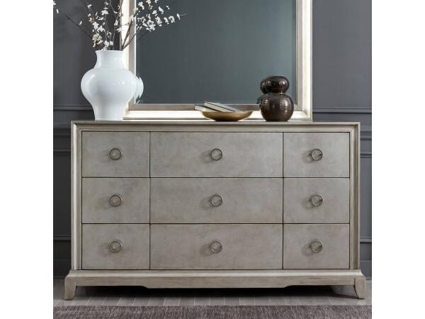 Americana Farmhouse 9 Drawer Dresser in Dusty Taupe and Black Dressers Liberty Furniture 9 Americana Farmhouse 9 Drawer Dresser in Dusty Taupe and Black Dressers Liberty Furniture 9