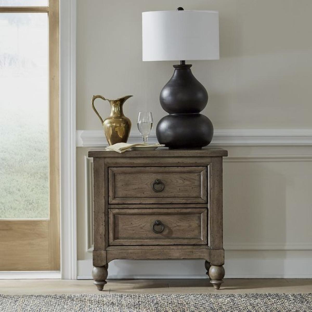 Americana Farmhouse Dusty Taupe Nightstand Nightstands Liberty Furniture 6