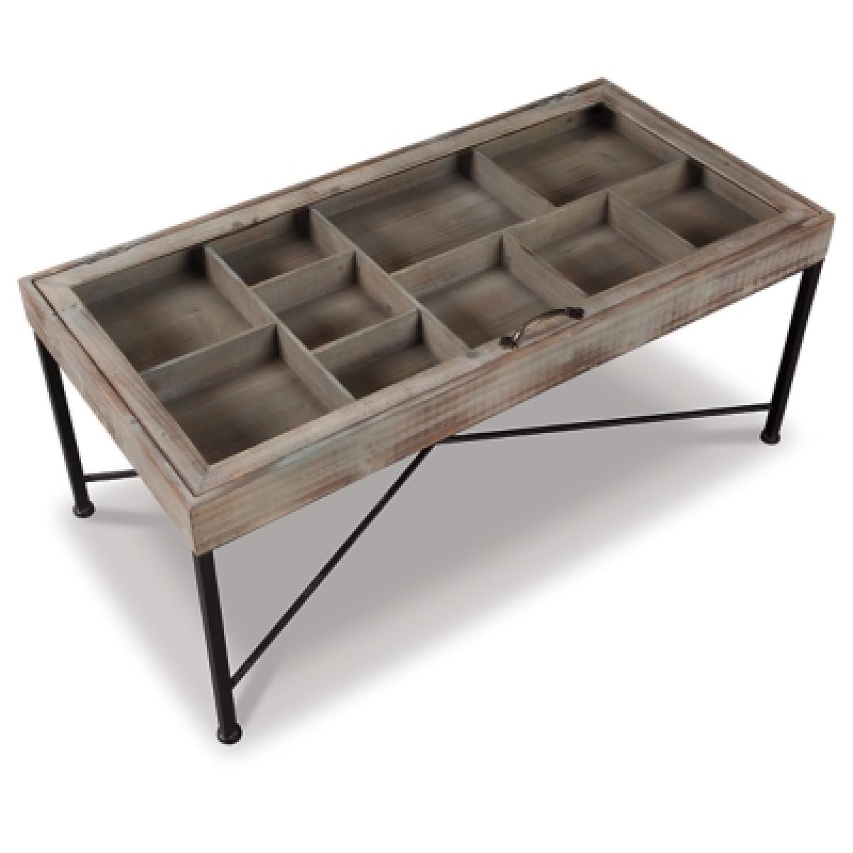 Shellmond Coffee Table with Display Case Outlet Home Decor 7