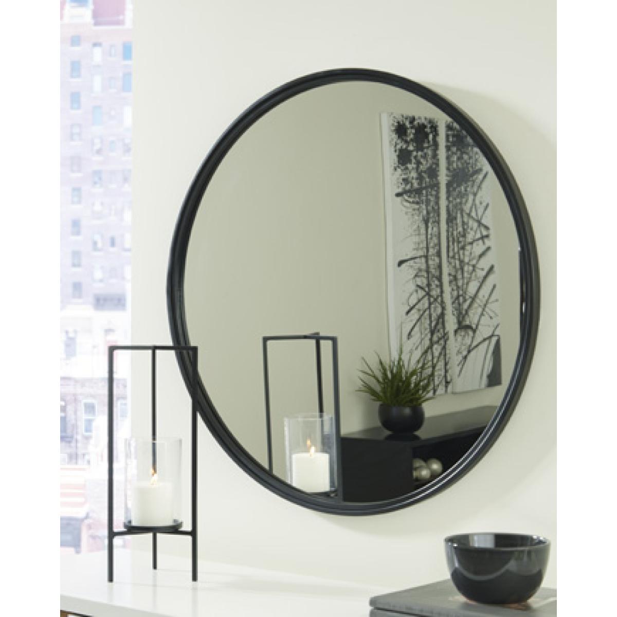 Black Rounded Brocky Accent Mirror Outlet Home Decor 4