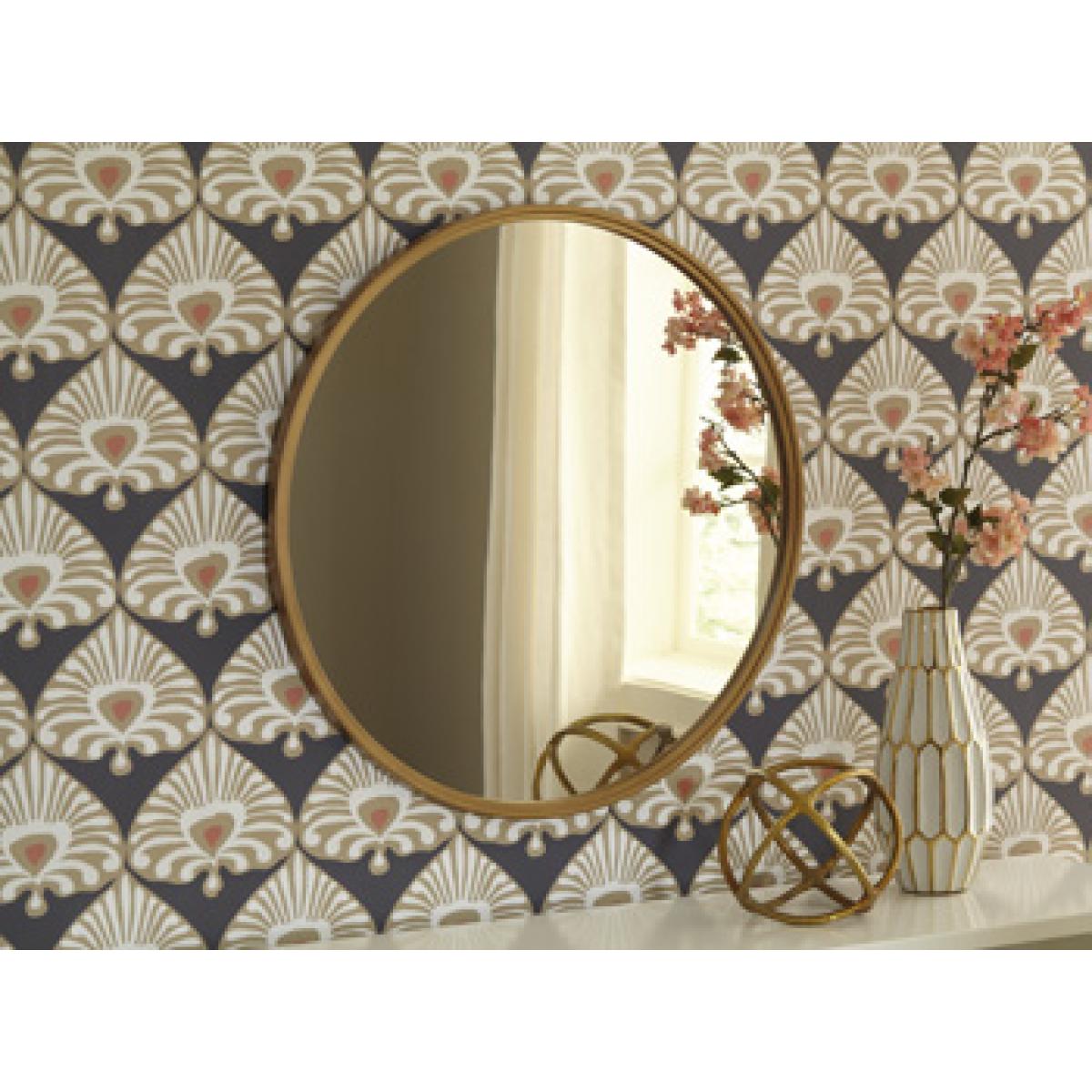 Gold Finish Rounded Brocky Accent Mirror Outlet Home Decor 4