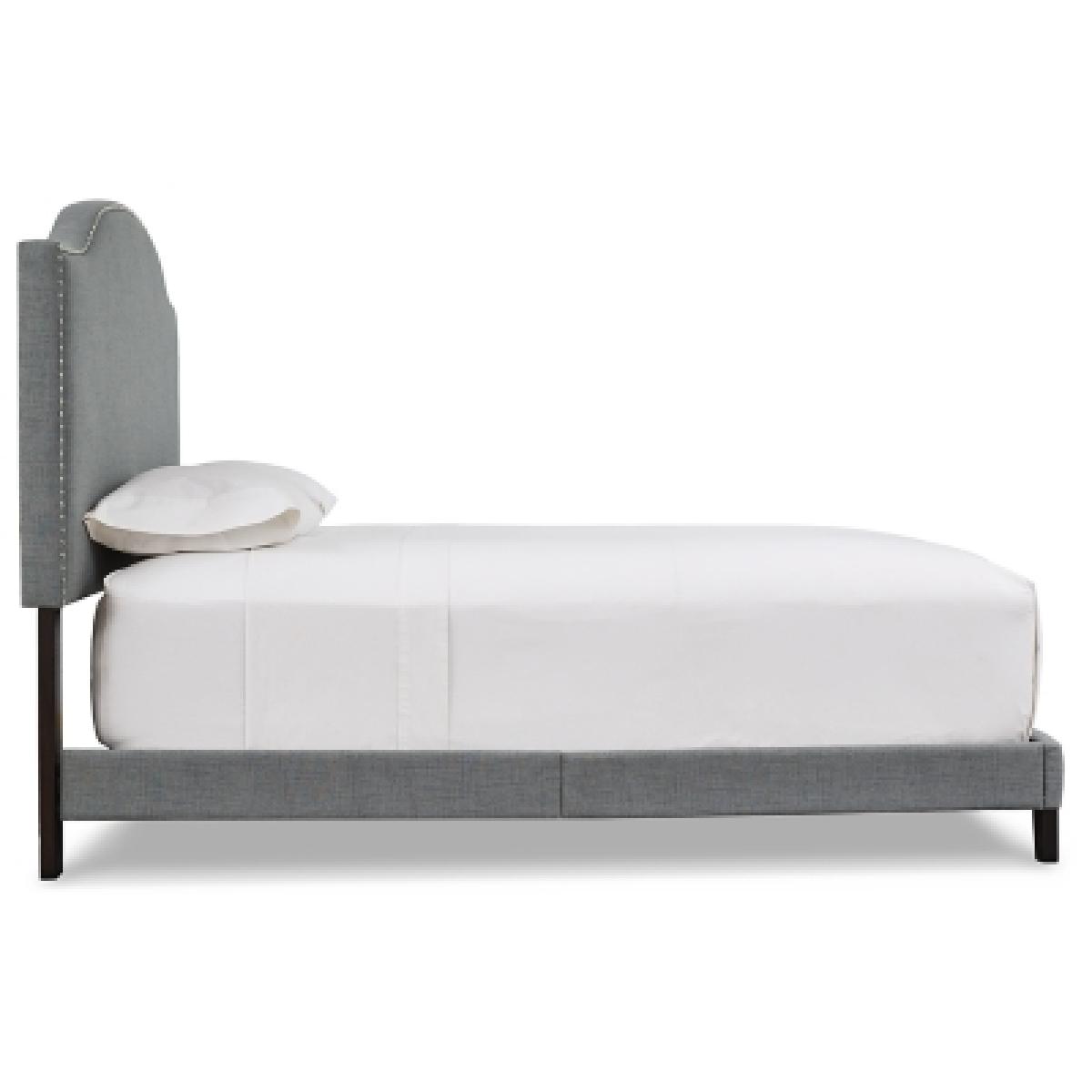Adelloni Queen Nailhead Trim Upholstered Bed Outlet Bedroom 9