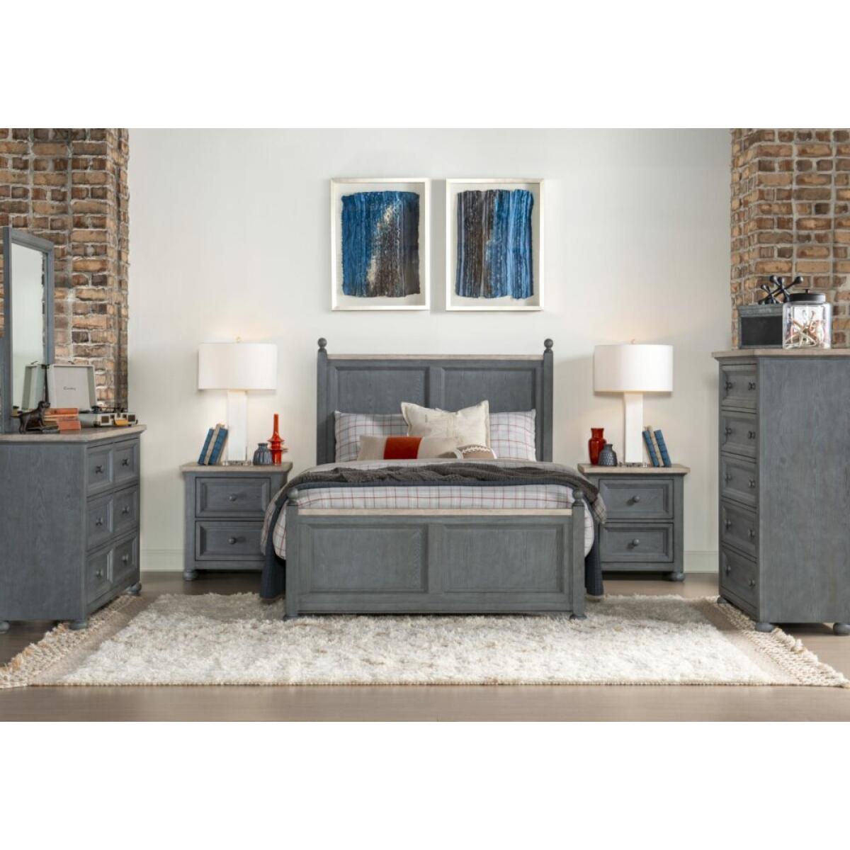 Cone Mills Drawer Chest in Distressed Denim Chests Legacy Classic Furniture 5