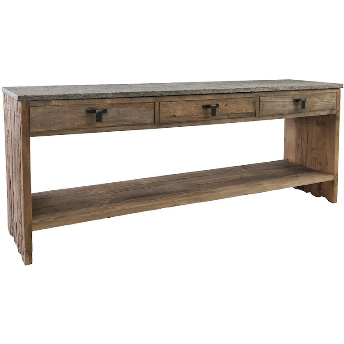 Ellen 3 Drawer Console Table in Brown Console Tables Classic Home 4