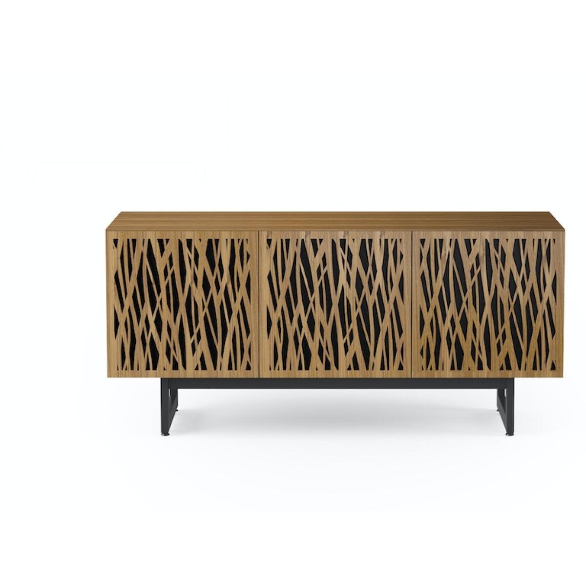 BDI Elements 8777 Triple Wide Cabinet, Wheat Doors, Media Base, Walnut Entertainment Stands BDI 4
