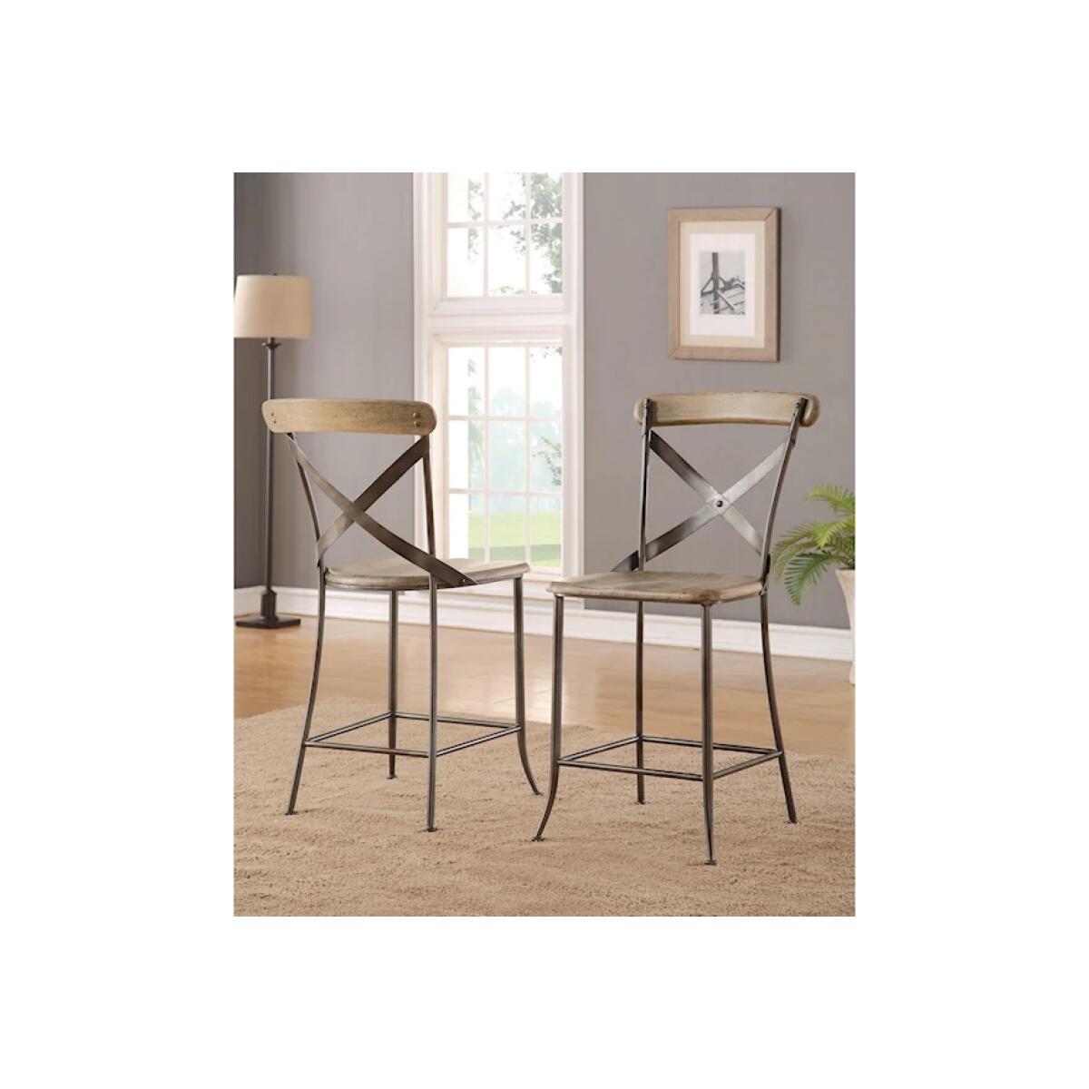 Keystone Industrial Armless Counter Chair Barstools Flexsteel 5