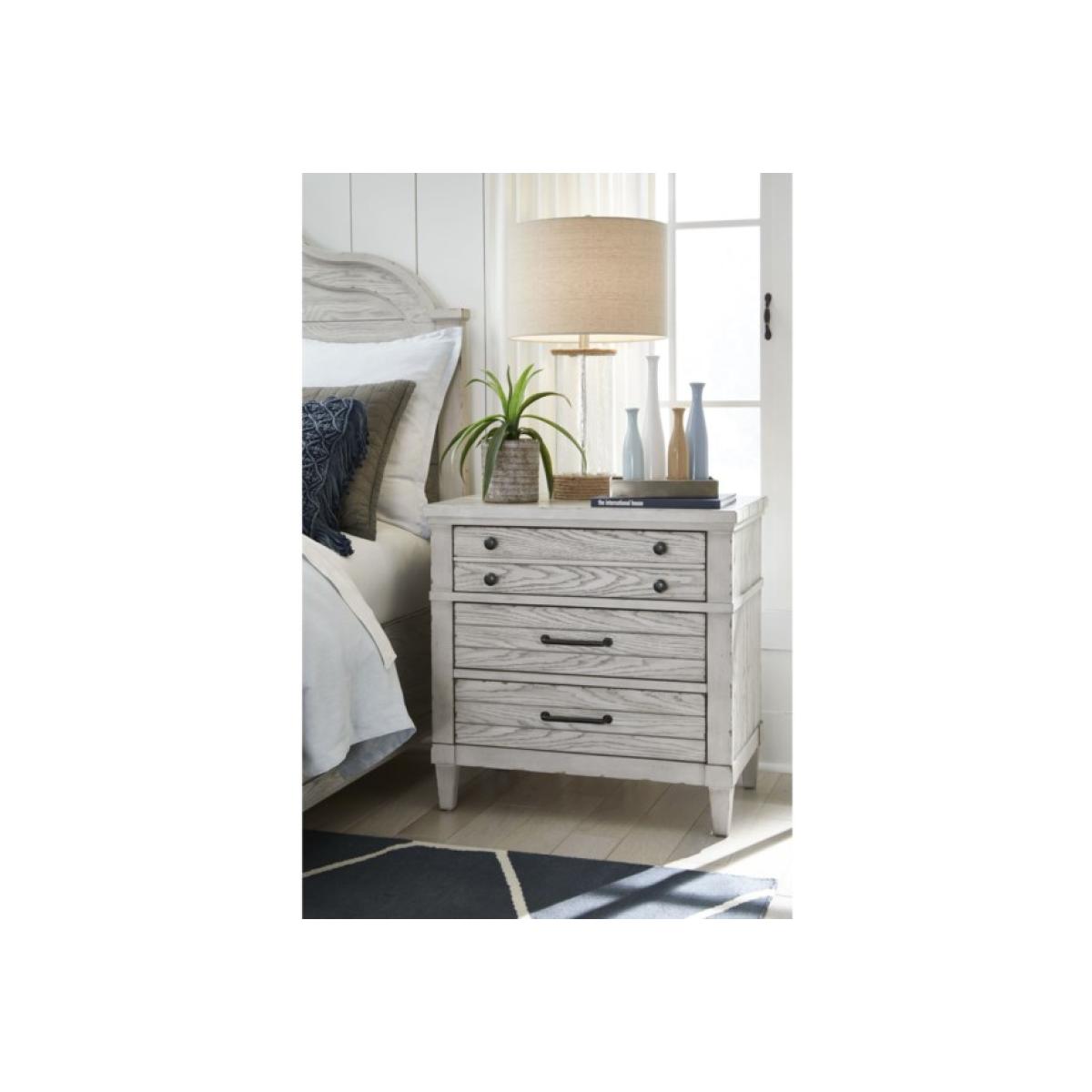Modern Farmhouse 3-Drawer Nightstand With Built-In Outlet Nightstands Legacy Classic Furniture 5