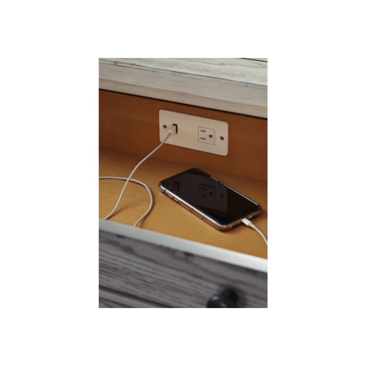 Modern Farmhouse 3-Drawer Nightstand With Built-In Outlet Nightstands Legacy Classic Furniture 6